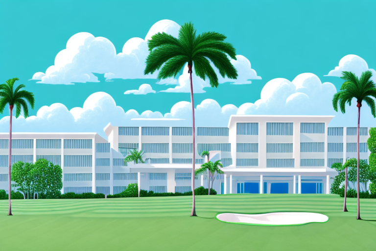 A country club in florida with an air conditioning unit in the foreground